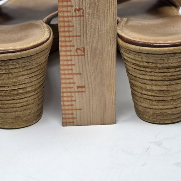 ITALIAN SHOEMAKERS Womens 10 Made In Italy Rainbow Wedge Sandals Slip On Stretch - Picture 9 of 11